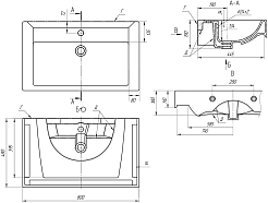 Brevita Мебель для ванной Vega 80 подвесная белая/золото – фотография-15